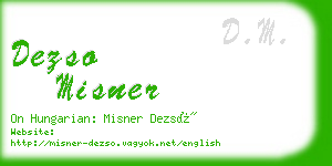 dezso misner business card